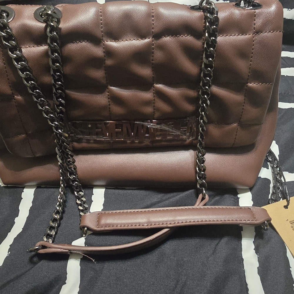 Steve Madden Chocolate Quilted Shoulder Bag